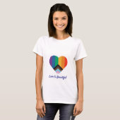 women casual classy with quote rainbow design tシャツ (正面フル)