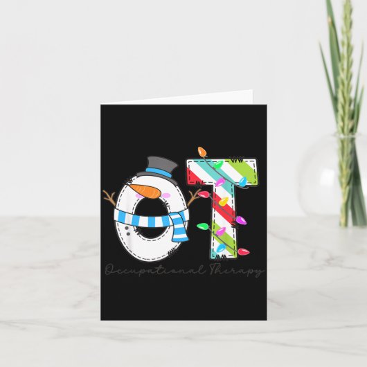 Women Christmas Occupational Therapy Ot Ota Snowma カード (正面)