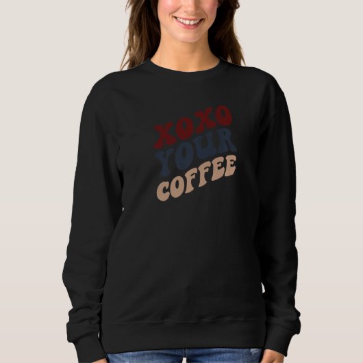 Women Coffee Retro Vintage スウェットシャツ (正面)