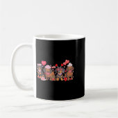 Women Dachshund Valentine’s Day Sausage Dog Bandan コーヒーマグカップ (左)