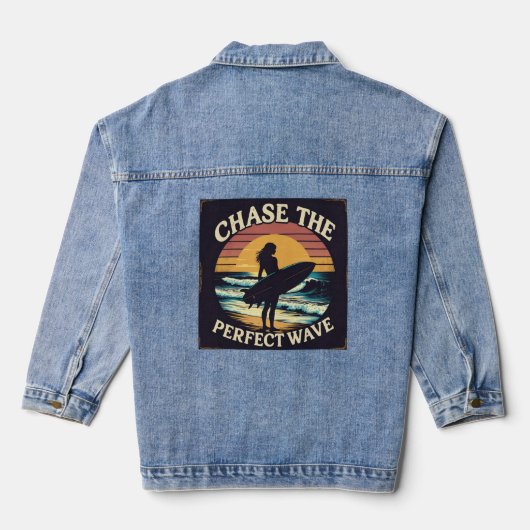 Women Denim, Jean Jacket – 女性サーファー デニムジャケット (裏面)