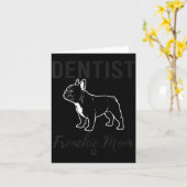 Women Dentist Frenchie Mom Shirt Funny Dog Lover D カード (黄色い花)