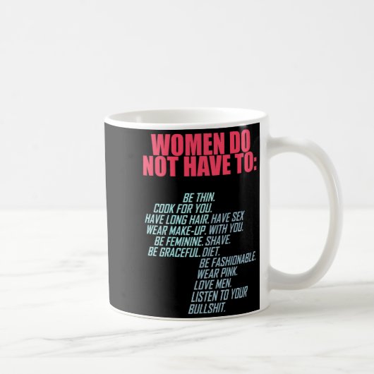Women Do Not Have To Feminist コーヒーマグカップ (右)
