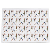 Women Doing Yoga Poses Cool Workout Pattern ラージペーパーバッグ (正面)