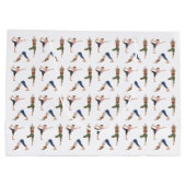 Women Doing Yoga Poses Cool Workout Pattern ラージペーパーバッグ (裏面)