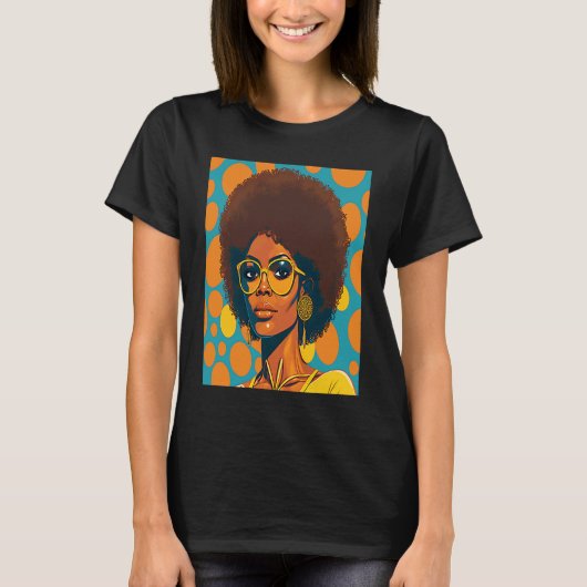 Women Empowerment Retro Afro African American Mom Tシャツ (正面)