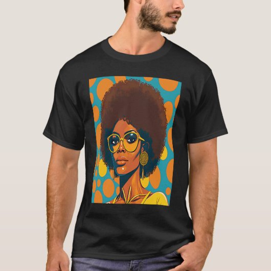 Women Empowerment Retro Afro African American Mom Tシャツ (正面)