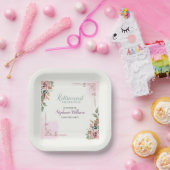 Women Floral Classic Elegant Retirement Party ペーパープレート (パーティー)