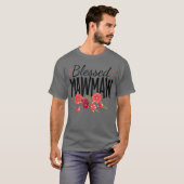 Women Flowers Blessed Mawmaw for Grandparents Moth Tシャツ (正面フル)