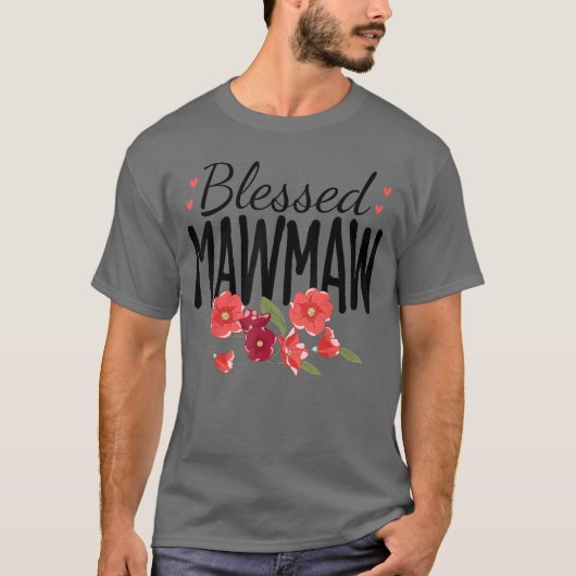 Women Flowers Blessed Mawmaw for Grandparents Moth Tシャツ (正面)