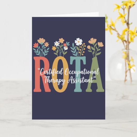 women funny floral COTA Certified Occupational カード (黄色い花)