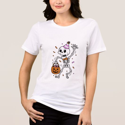 Women Ghost Halloween Design Tee Shirts トライブレンドＴシャツ (正面)