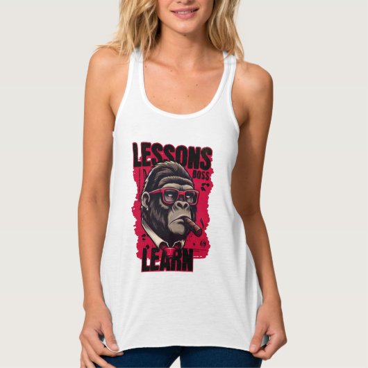 Women Gorilla Boss Lessons Learn Tank Top  タンクトップ (正面)