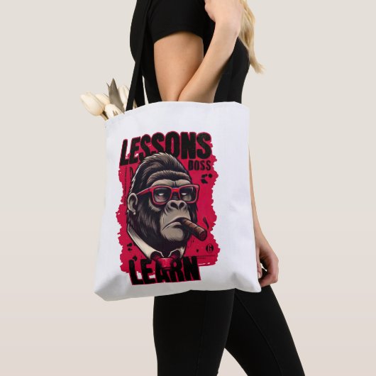 Women Gorilla Boss Lessons Learn Tote トートバッグ (クローズアップ)