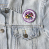 Women History Month Purple and White Round PIn 缶バッジ (インサイチュ)