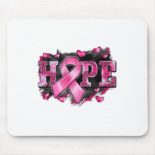 Women Hope Leopard Print Breast Cancer Awareness P マウスパッド (正面)