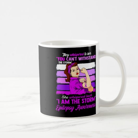 Women I Am The Storm Epilepsy Awareness Warrior  コーヒーマグカップ (右)