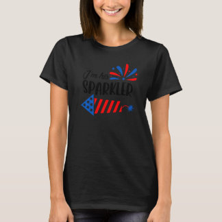 Women I'M His Sparkler Couples American 4 Of July Tシャツ