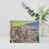 Women in a Boat Northern Lights Collage ポストカード (スタンド正面)