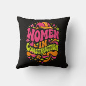 Women In Construction Retro Empowerment クッション (裏面)