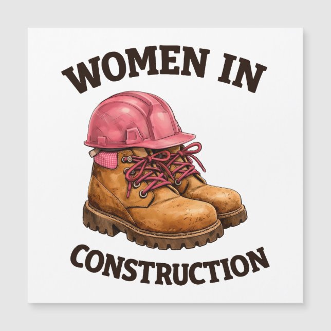 Women in Construction Work Boots and Hard Hat (正面)