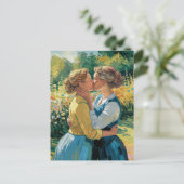 Women in Loveキスin the Garden ポストカード (スタンド正面)