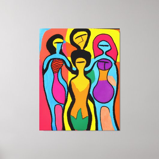 Women in Mesmerizing Art Brut サイケデリック and キャンバスプリント (正面)