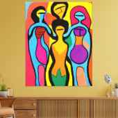 Women in Mesmerizing Art Brut サイケデリック and キャンバスプリント (インサイチュ (リビング))