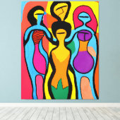 Women in Mesmerizing Art Brut サイケデリック and キャンバスプリント (インサイチュ (ウッドフロア))