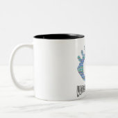 Women In Science Girls Eye Word Fillデザイン ツートーンマグカップ (左)