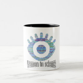 Women In Science Girls Eye Word Fillデザイン ツートーンマグカップ