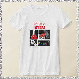 Women in Stem Black and Red Tシャツ