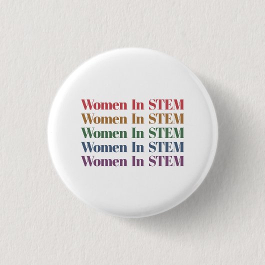 Women In Stem Science Technologyエンジニアリング数学 缶バッジ (正面)