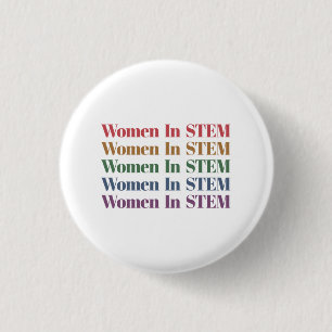 Women In Stem Science Technologyエンジニアリング数学 缶バッジ