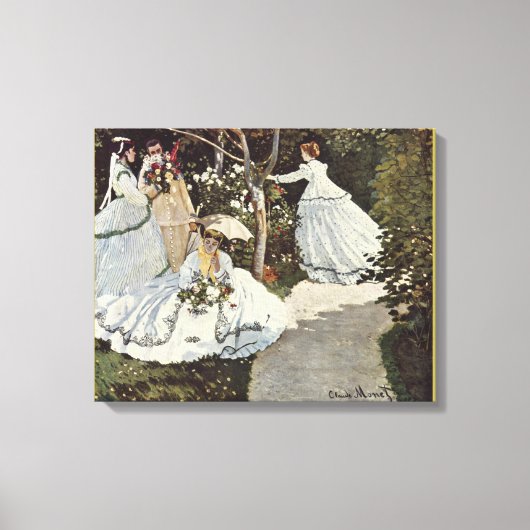 Women In The Garden by Claude Monet キャンバスプリント (正面)