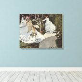Women In The Garden by Claude Monet キャンバスプリント (インサイチュ (ウッドフロア))