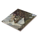 Women In The Garden by Claude Monet タイル<br><div class="desc">1866年から1867年の間にクロード・モネによって絵を描されたキャンバス上の油「Women in the Garden」の美しいプリント。クロード・モネは印象派の創始者の一フランスの人であ絵画り、作物のクリームと言える可能性がある。</div>