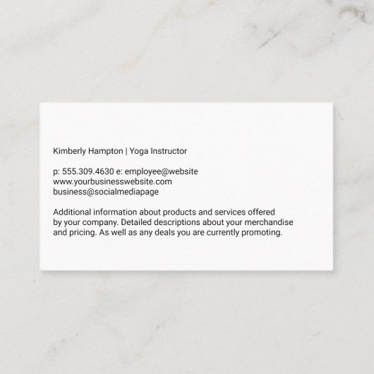 Women in Yoga Class 名刺 (裏面)