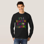 Women It's Beautiful Day For Learning Retro Teache Tシャツ (正面フル)