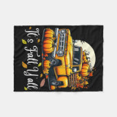 Women It's Fall Y'all Pumpkin Truck Autumn Tree He フリースブランケット (正面(横))