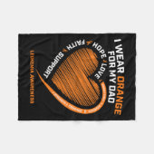 Women Kids I衣服オレンジ私のパパ白血病認識 フリースブランケット (正面(横))