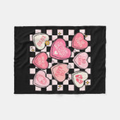 Women Labor And Delivery Nurse Hearts Candy Valent フリースブランケット (正面(横))