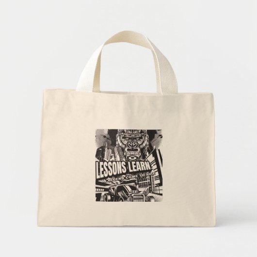 Women Legendary Gorilla Lessons Learn Tote Bag ミニトートバッグ (正面)