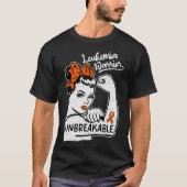 Women Leukemia Awareness Warrior Orange Ribbon Tシャツ (正面)
