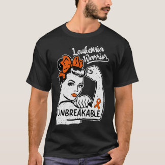 Women Leukemia Awareness Warrior Orange Ribbon Tシャツ