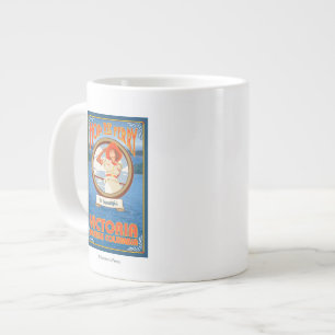 Women Liding Ferry - bcカナダビクトリア州 ジャンボコーヒーマグカップ
