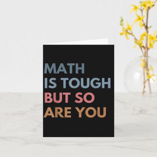 Women Math Is Tough But So Are You Math Teacher Ma カード (黄色い花)
