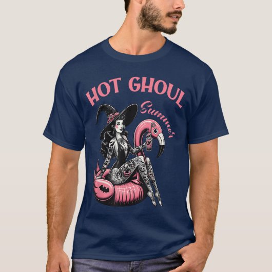 Women Mens Funny Halloween Hot Ghoul Summer Summer Tシャツ (正面)
