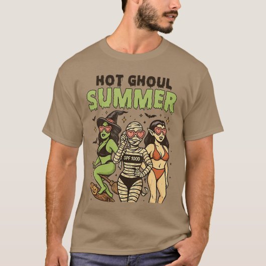 Women Mens Funny Halloween Hot Ghoul Summer Summer Tシャツ (正面)