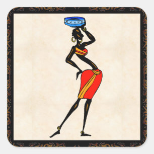 Women of Africaステッカー スクエアシール